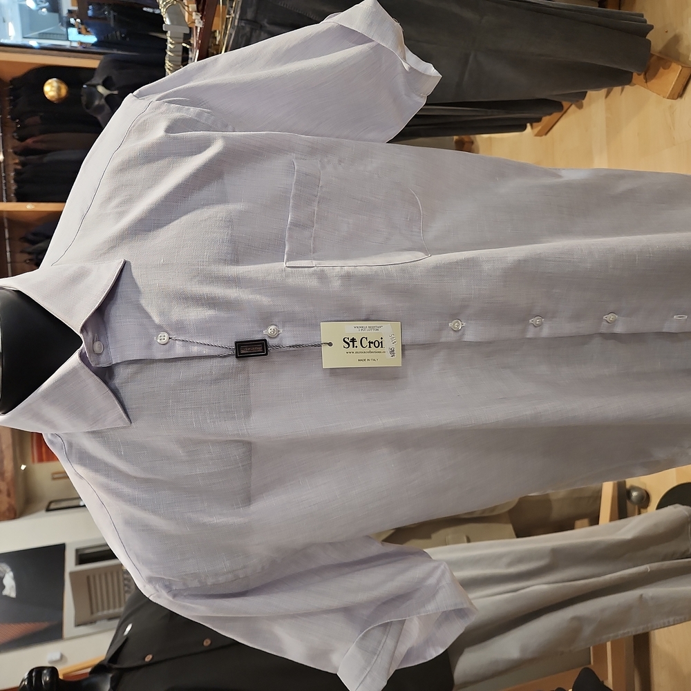 St. Croix short sleeve 2 ply cotton shirt color: lavender